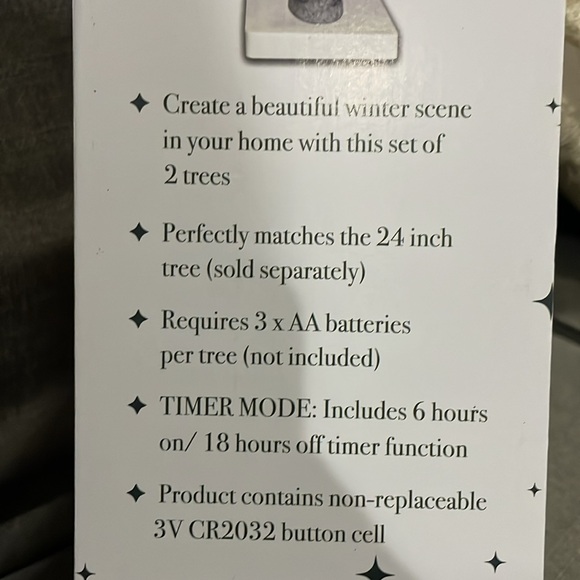 Indoor Christmas Light Up LED Faux Birch Trees, Set of 2, 18” - Picture 3 of 9